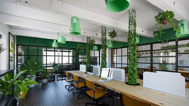 Thiết kế văn phòng xanh giúp bảo vệ môi trường và sức khỏe của nhân viên văn phòng (Nguồn: Internet)