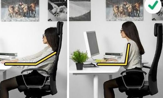 Tư thế đúng của tay và cánh tay nên là gập một góc 90 độ khi đánh máy (Nguồn: Internet)