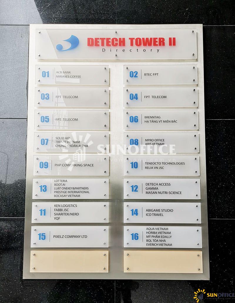 Danh sách công ty trong tòa nhà văn phòng Detech Tower 2