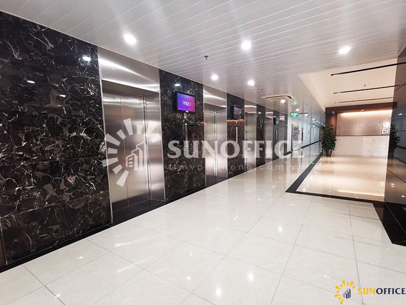 Detech Tower 2 4 Khu vực thang máy bên trong tòa nhà văn phòng cho thuê Detech Tower 2