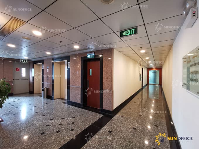 Thiết kế khu vực thang máy văn phòng tòa nhà TungShing Square