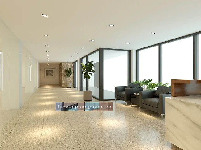 Khu vực hành lang và sảnh chờ Fafilm VNT Tower Nguyễn Trãi