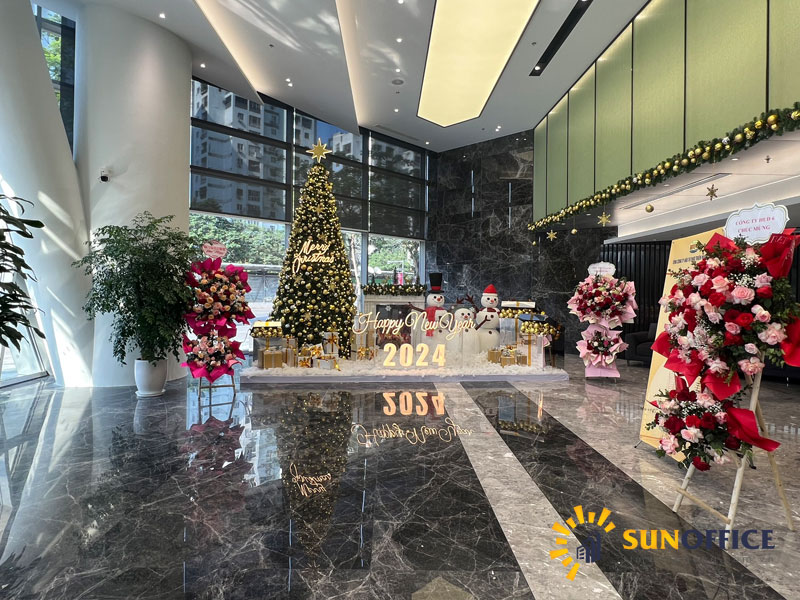 Lễ tân văn phòng tòa nhà HUD Tower số 37 Lê Văn Lương