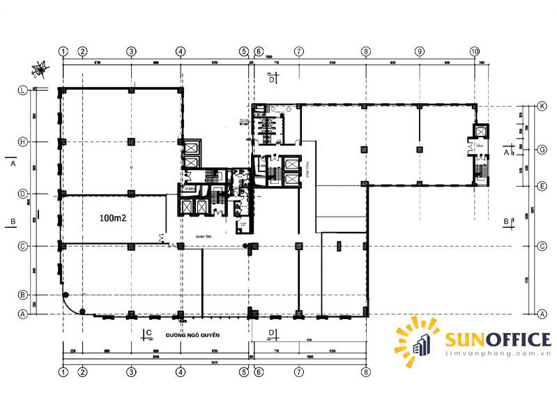 Mặt bằng tòa nhà Tổng Công Ty Giấy - Vinapaco 37 Ngô Quyền