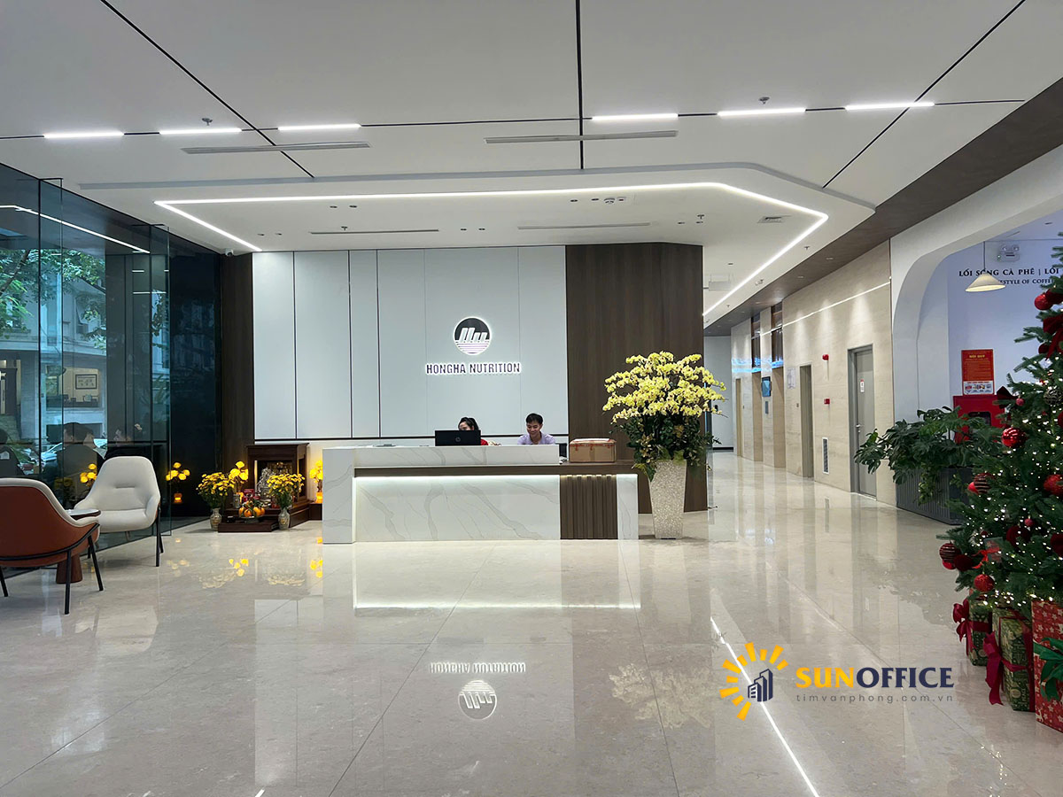 Sảnh lễ tân tòa nhà Hồng Hà Nutrition Tower Duy Tân