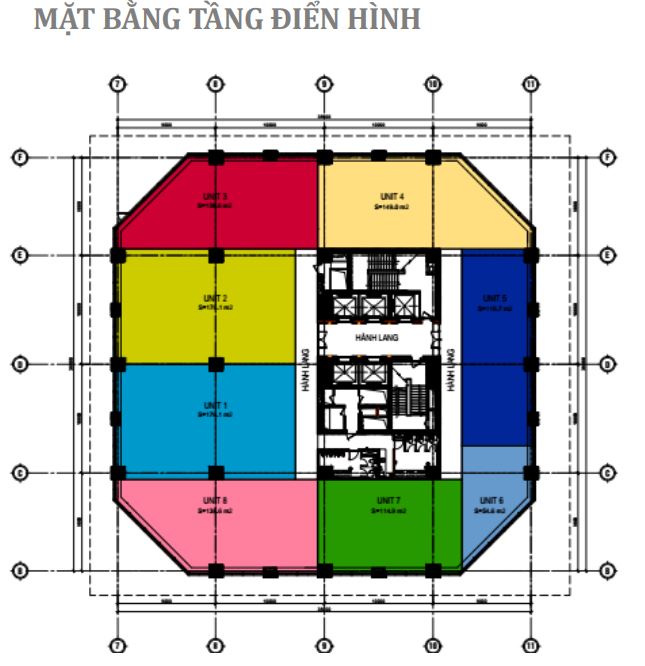 Layout mặt bằng điển hình tại tòa nhà Vincom Center Bà Triệu