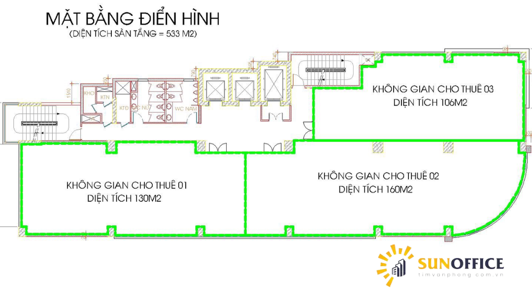 Mặt bằng cho thuê tòa nhà Sao Mai Building