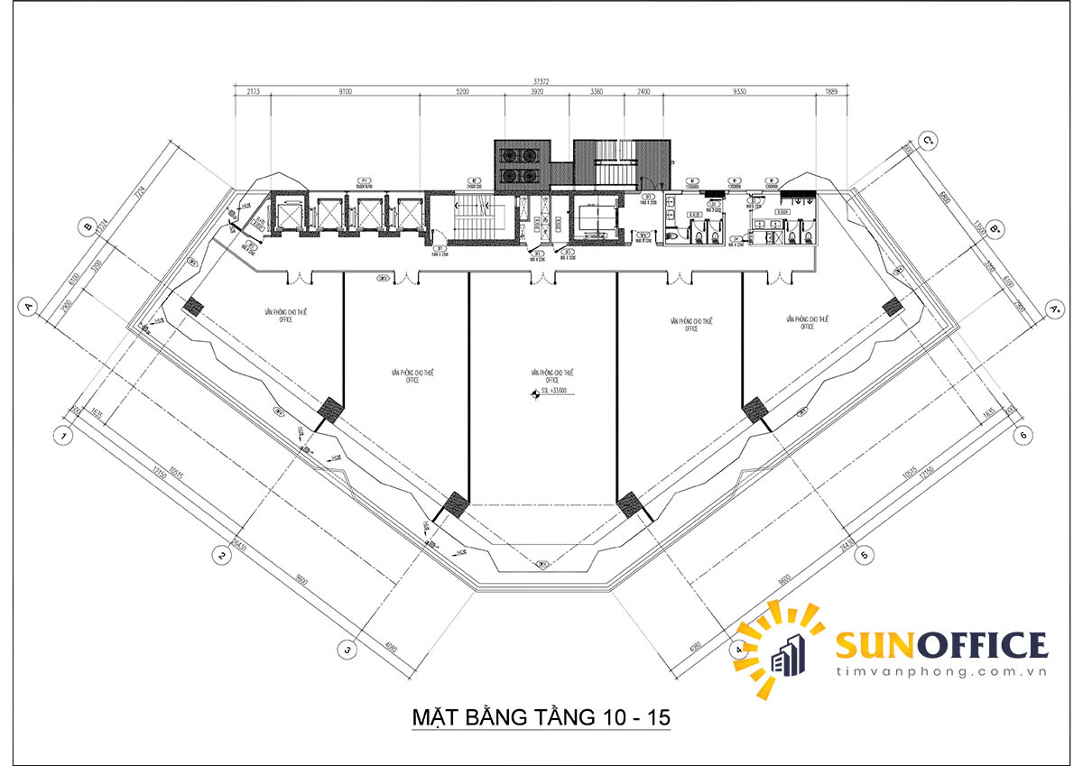 Layout mặt bằng tòa nhà Doji Tower số 5 Lê Duẩn Ba Đình