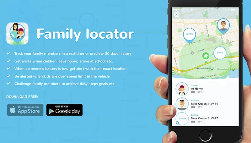 Family Locator cũng là ứng dụng theo dõi điện thoại tốt nhất hiện nay
