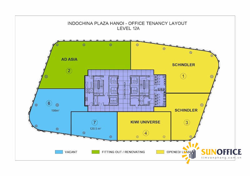 Layout mặt bằng cho thuê tòa nhà Indochina Plaza Hà Nội