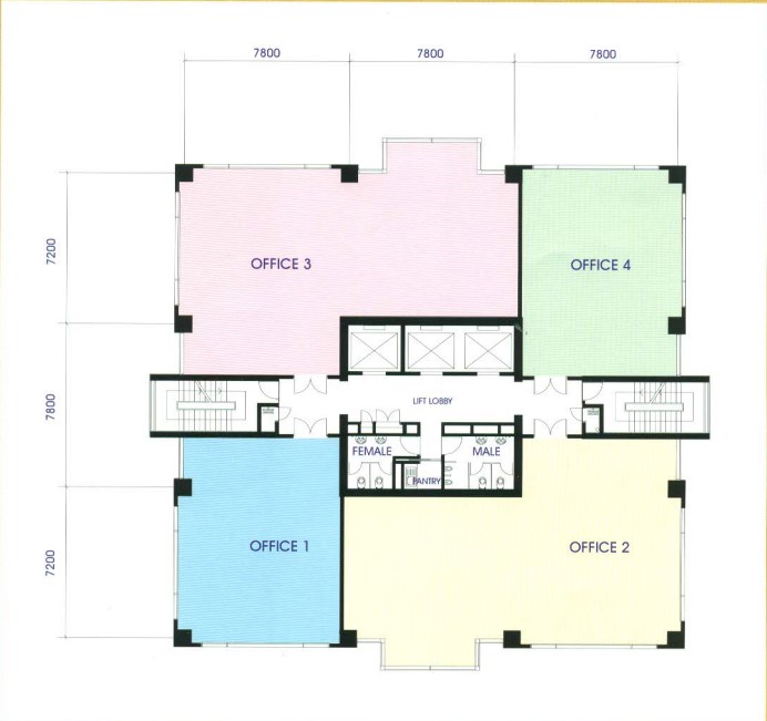 Layout mặt bằng điển hình tại tòa nhà Prime Center