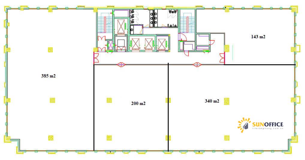 Layout mặt bằng tòa nhà Thái Square Carilia